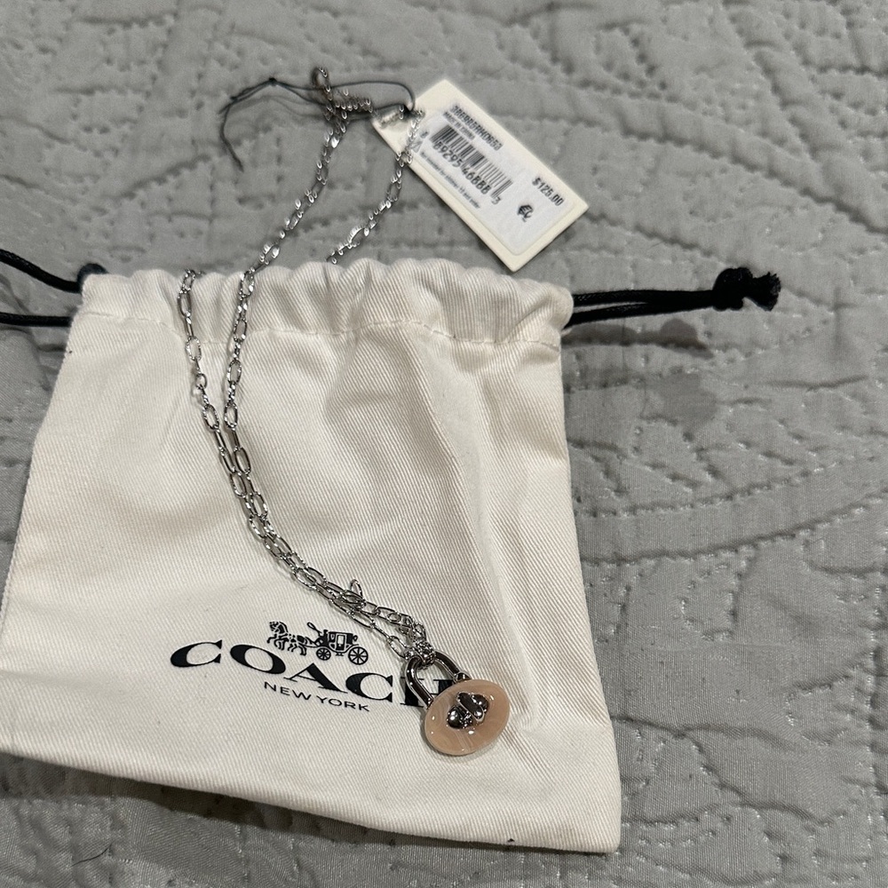 Coach Silver Chain Necklace with Charm